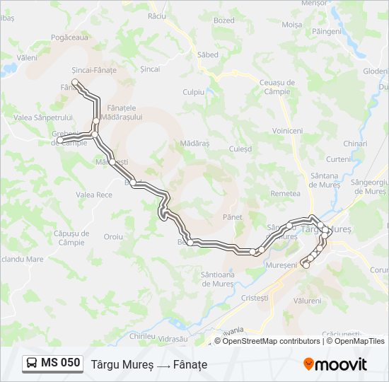 Hartă linie autobuz MS 050