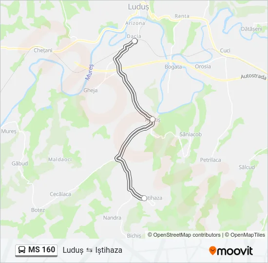 MS 160 Bus Line Map