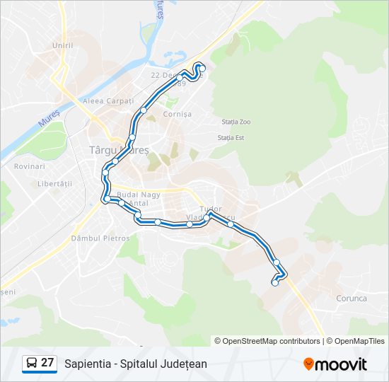 Hartă linie autobuz 27