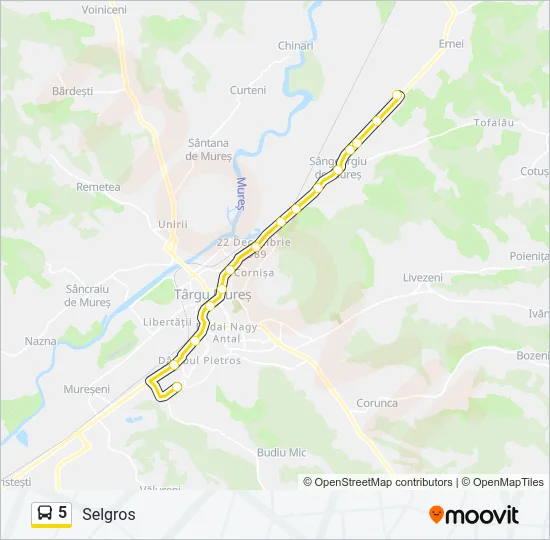 5 Bus Line Map