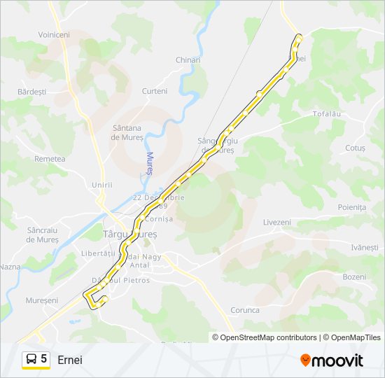 Hartă linie autobuz 5