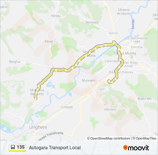 13S bus Line Map