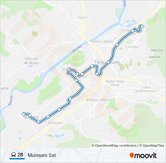 Hartă linie autobuz 2B