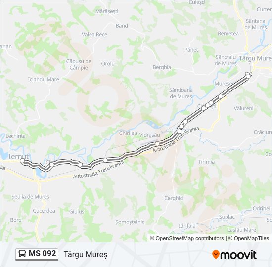 Hartă linie autobuz MS 092