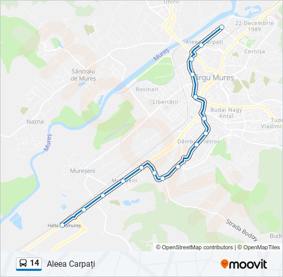 14 bus Line Map