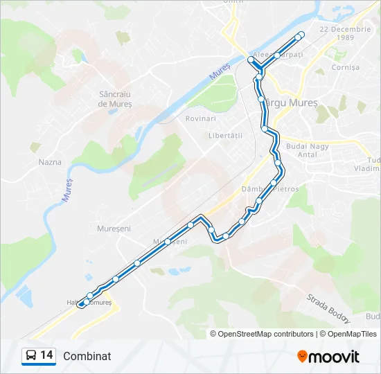14 Bus Line Map
