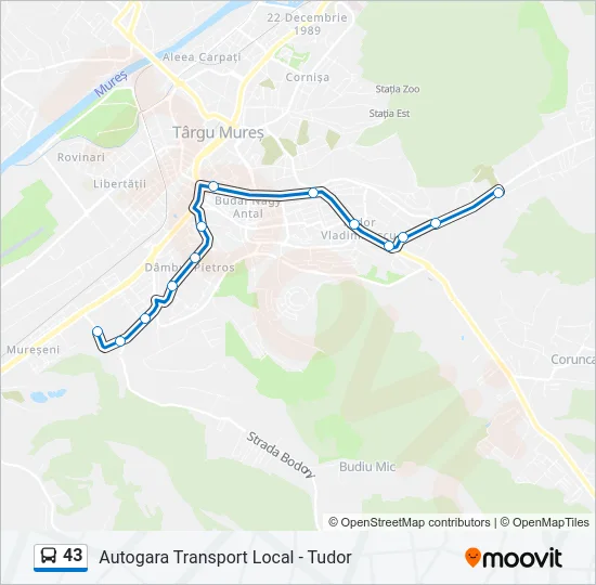 43 Bus Line Map