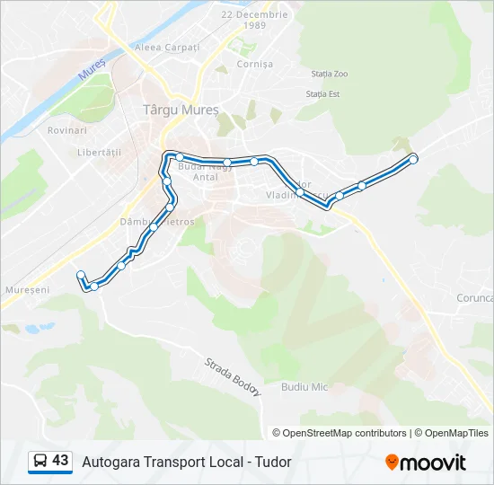 43 Bus Line Map