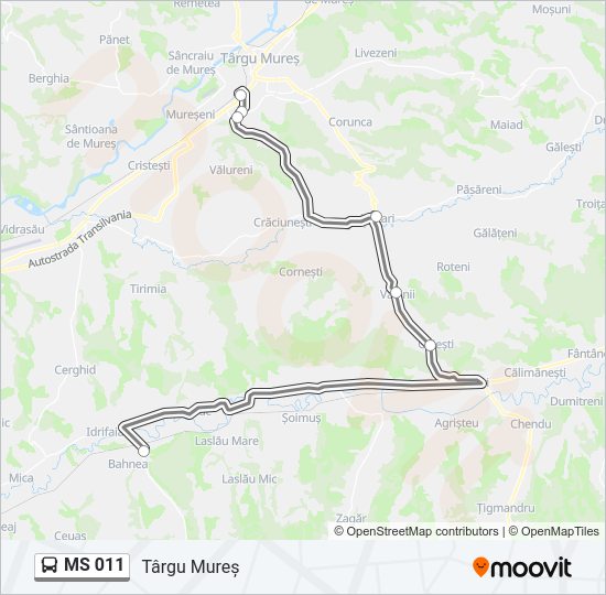 Hartă linie autobuz MS 011