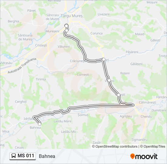 MS 011 bus Line Map