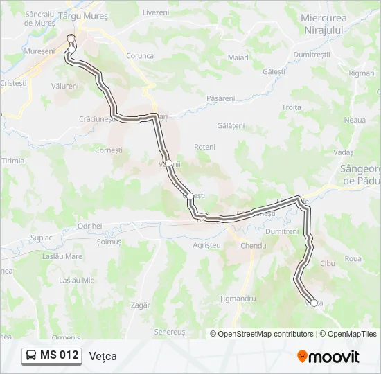 MS 012 Bus Line Map