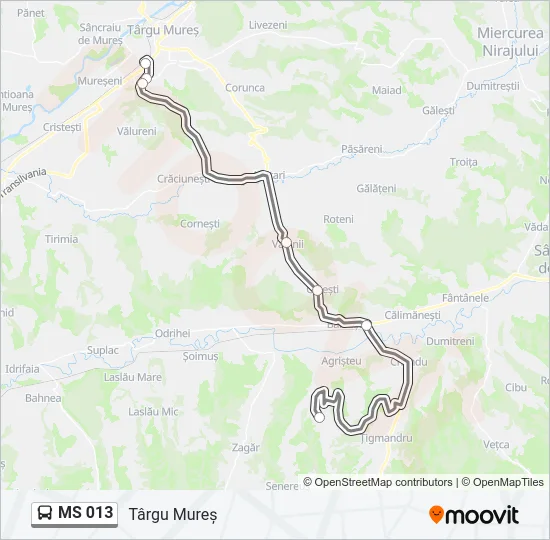 MS 013 Bus Line Map