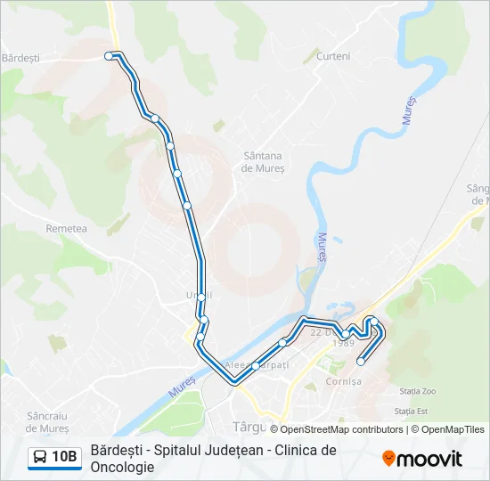 10B Bus Line Map