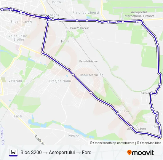 CRAIOVA-CÂRCEA Bus Line Map