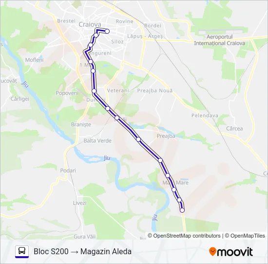 CRAIOVA-MALU MARE Bus Line Map