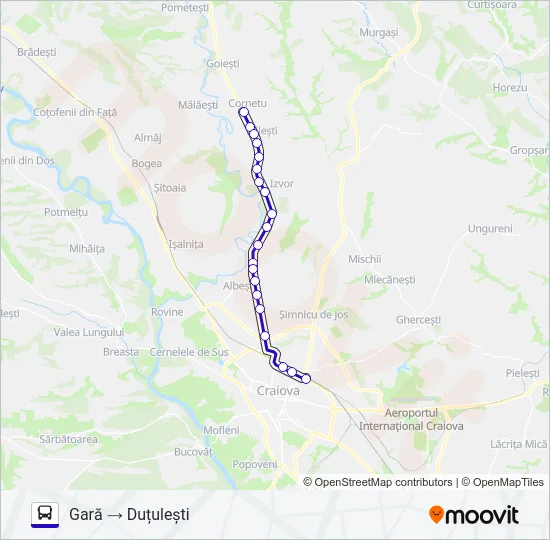 CRAIOVA-ȘIMNICU DE SUS Bus Line Map