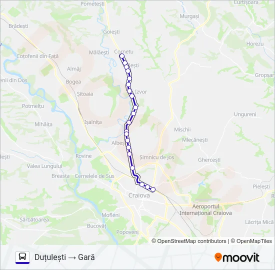 CRAIOVA-ȘIMNICU DE SUS Bus Line Map