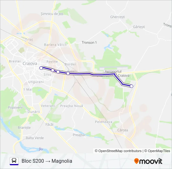 CRAIOVA-PIELEȘTI/MAGNOLIA Bus Line Map