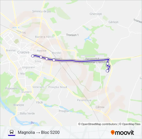 CRAIOVA-PIELEȘTI/MAGNOLIA Bus Line Map