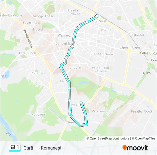 1 Bus Line Map