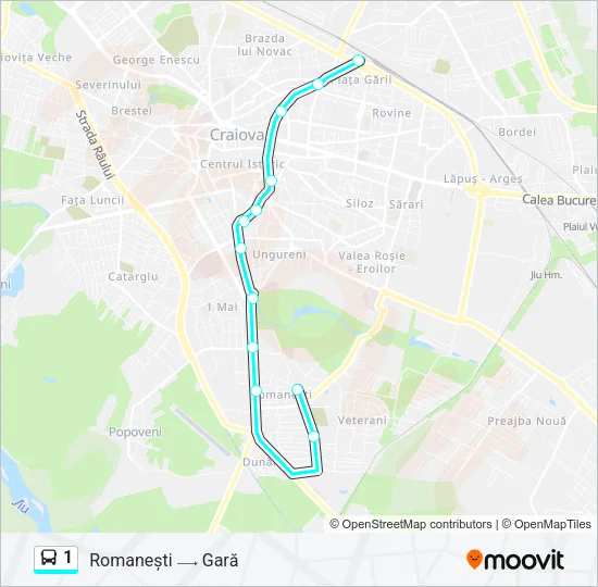 1 Bus Line Map