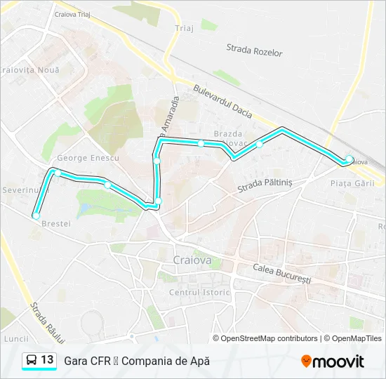 13 Bus Line Map