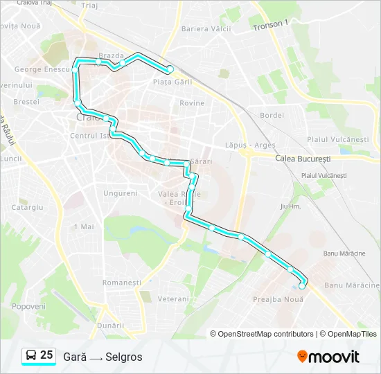 25 Bus Line Map