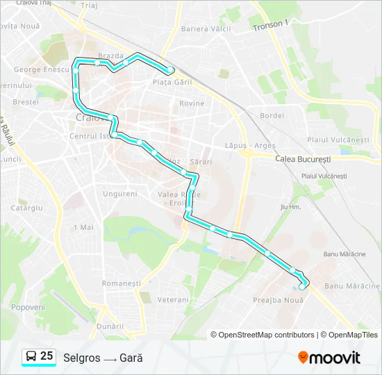 25 Bus Line Map