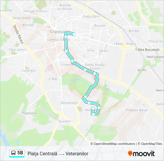 5B Bus Line Map