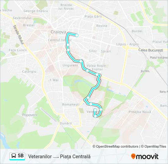 5B Bus Line Map