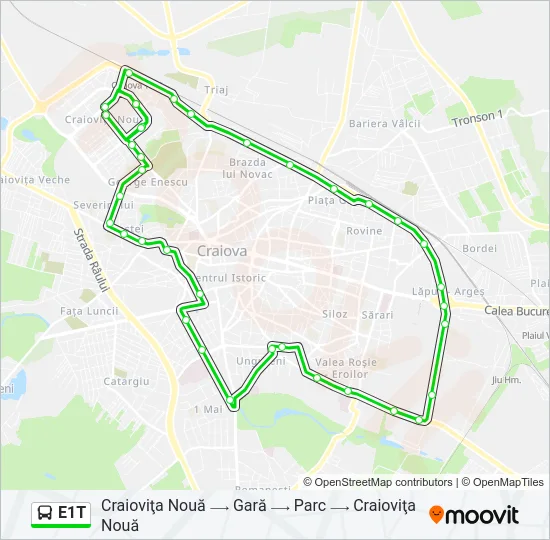 E1T Bus Line Map