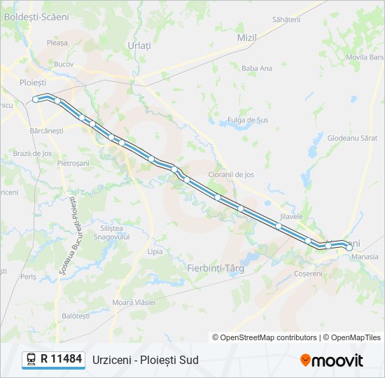 r 11484 Route: Schedules, Stops & Maps - Urziceni - Ploiești Sud (Updated)