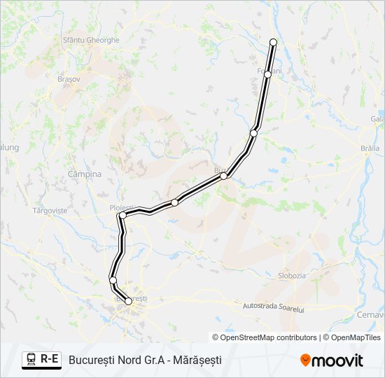 R-E train Line Map