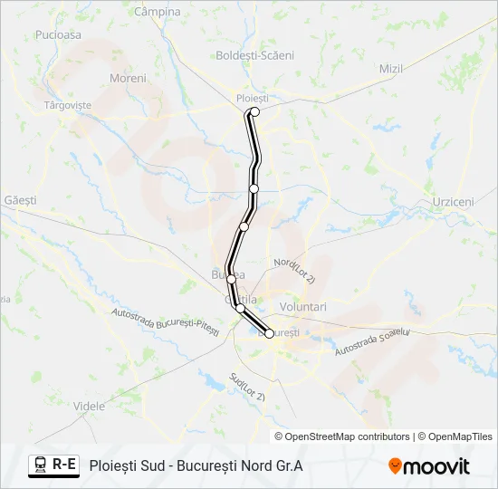 R-E Train Line Map