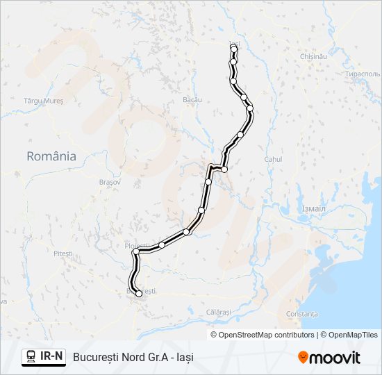 Hartă linie tren IR-N