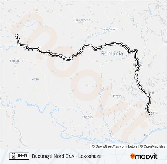 Hartă linie tren IR-N