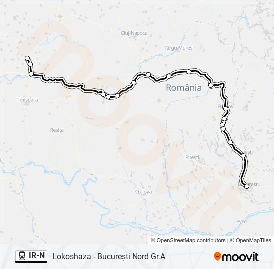 Hartă linie tren IR-N