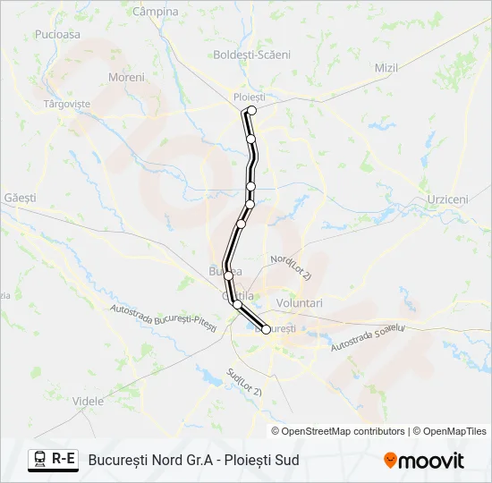 R-E Train Line Map