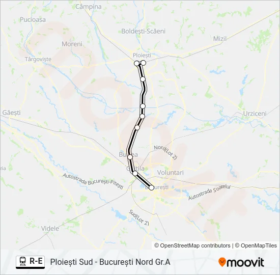 R-E Train Line Map