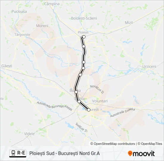 R-E Train Line Map