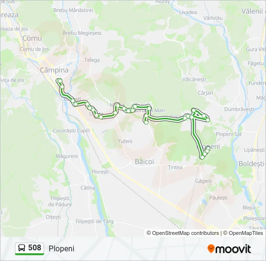508 Bus Line Map