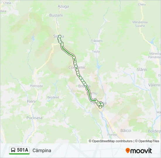 501A Bus Line Map