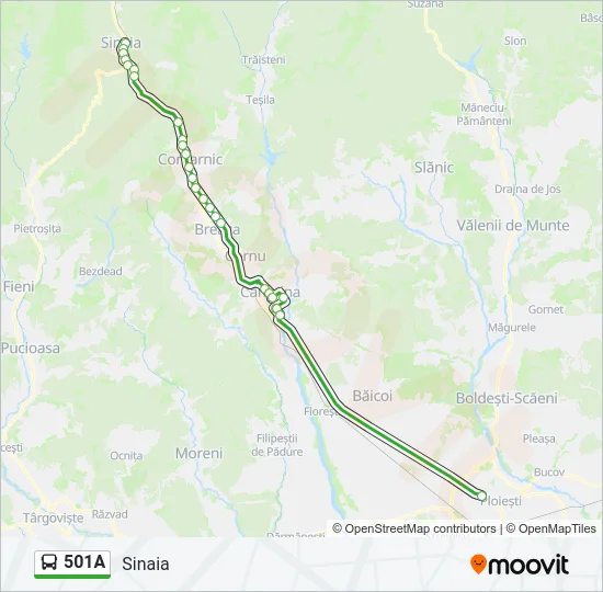 501A Bus Line Map