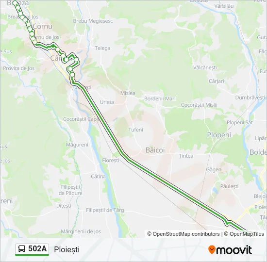 502A Bus Line Map