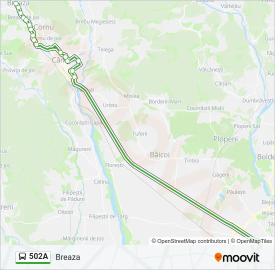 502A Bus Line Map