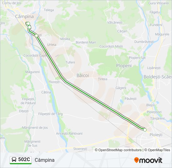 502C Bus Line Map