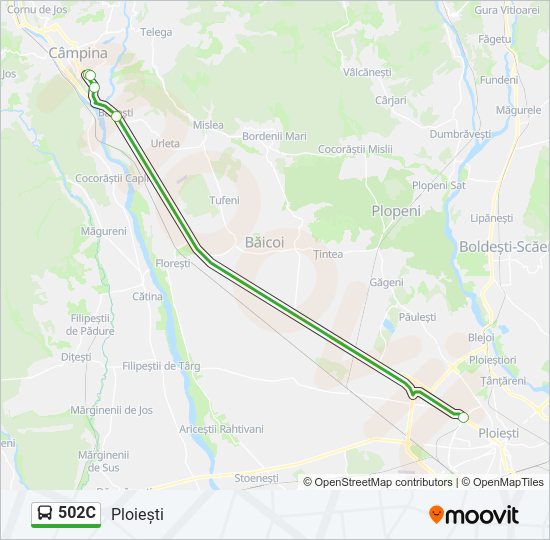 502C Bus Line Map