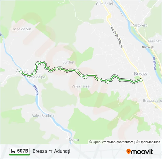 507B Bus Line Map