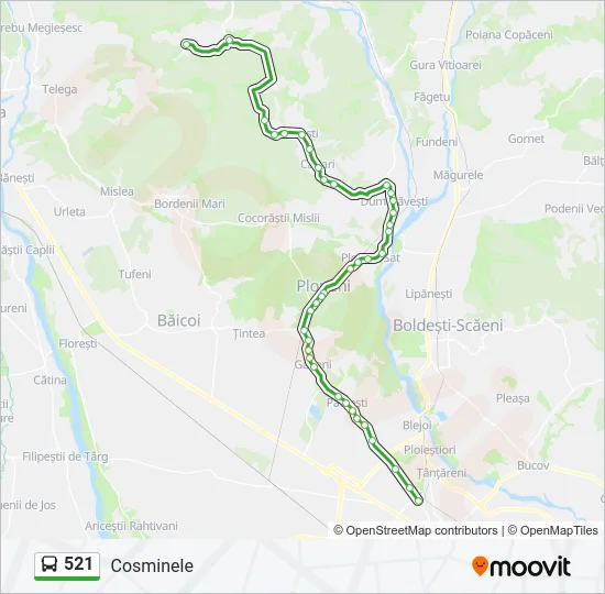 521 Bus Line Map