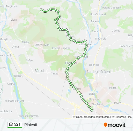 521 Bus Line Map